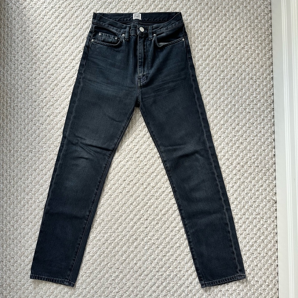 Toteme Black Regular Fit Straight Jeans
